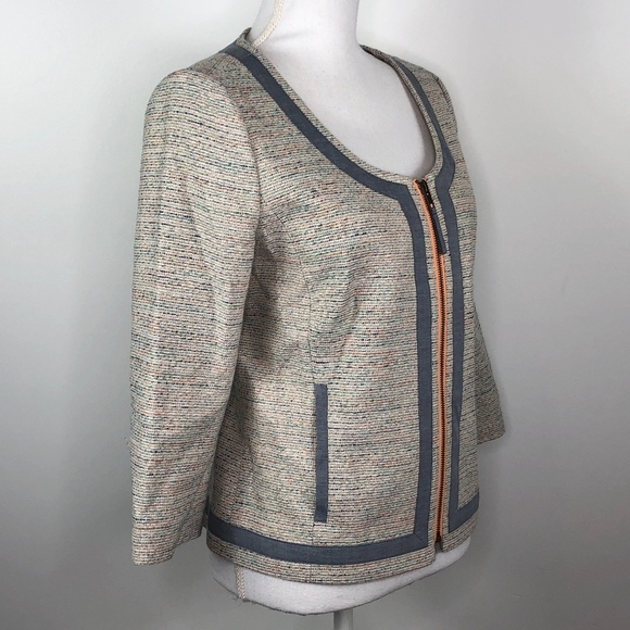 Hinge 3/4 Sleeve Zip Front Blazer Medium - Picture 1 of 8